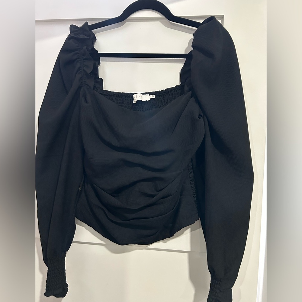 Black smocked back ASTR the Label top